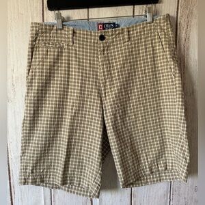 Chaps Men's Size 34 Beige Plaid Flat Front 100% Cotton
Shorts